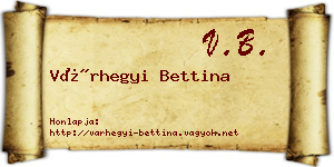 Várhegyi Bettina névjegykártya